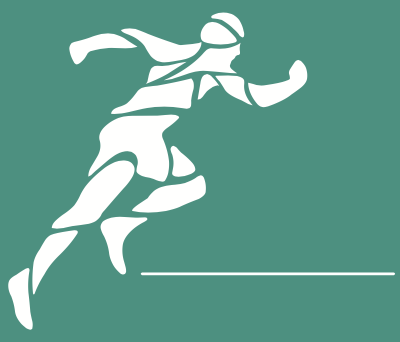 Logo représentant un coureur pour l’ostéopathie à Pau, illustrant la prise en charge des sportifs.